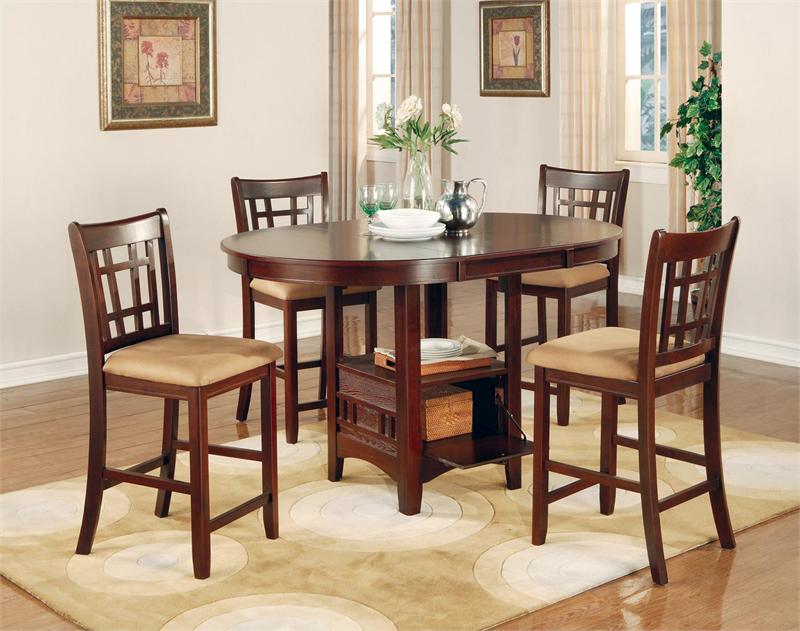 Dark Cherry Counter Height Dining Set Lavon Collection by coaster 