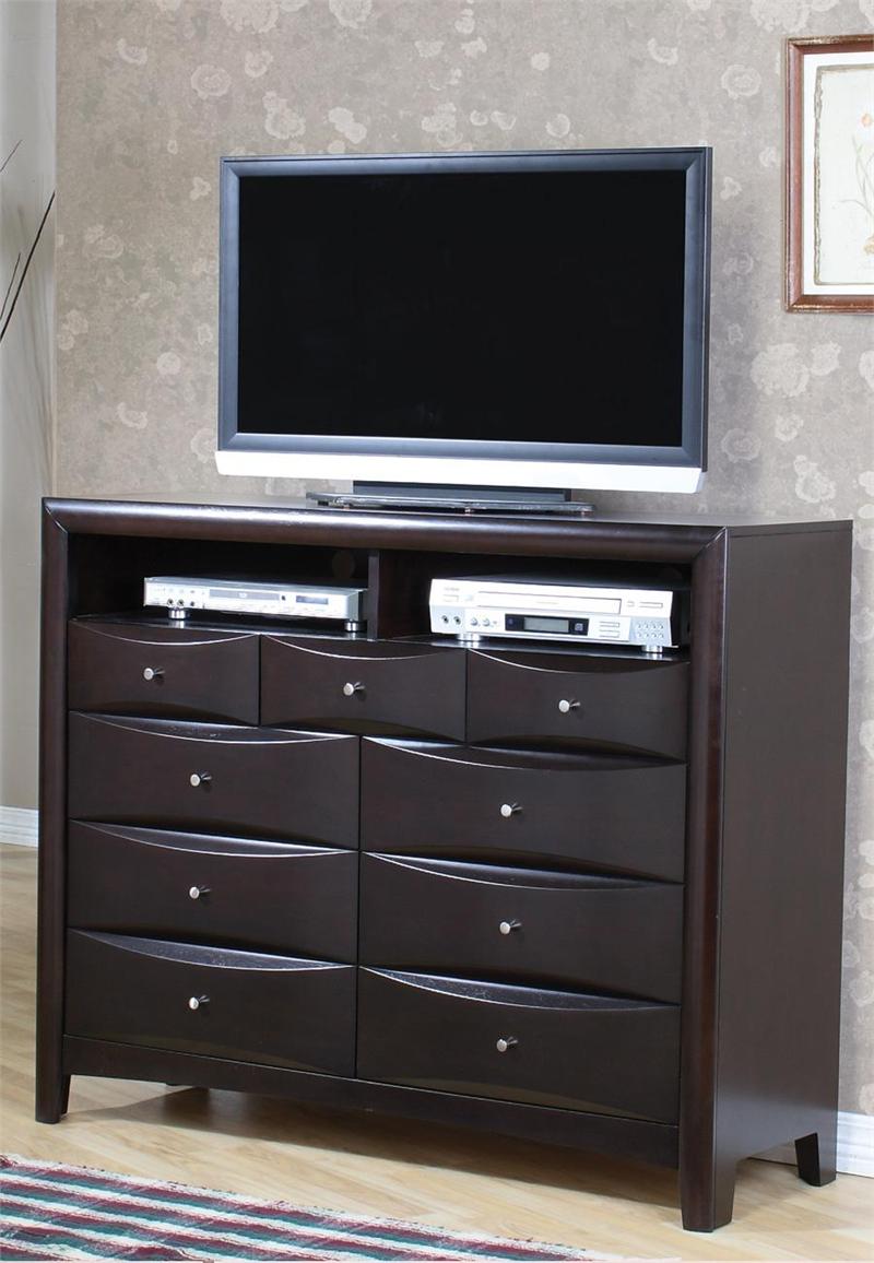 Espresso Platform Bedroom Set Pheonix Collection Espresso Media Chest Pheonix Collection