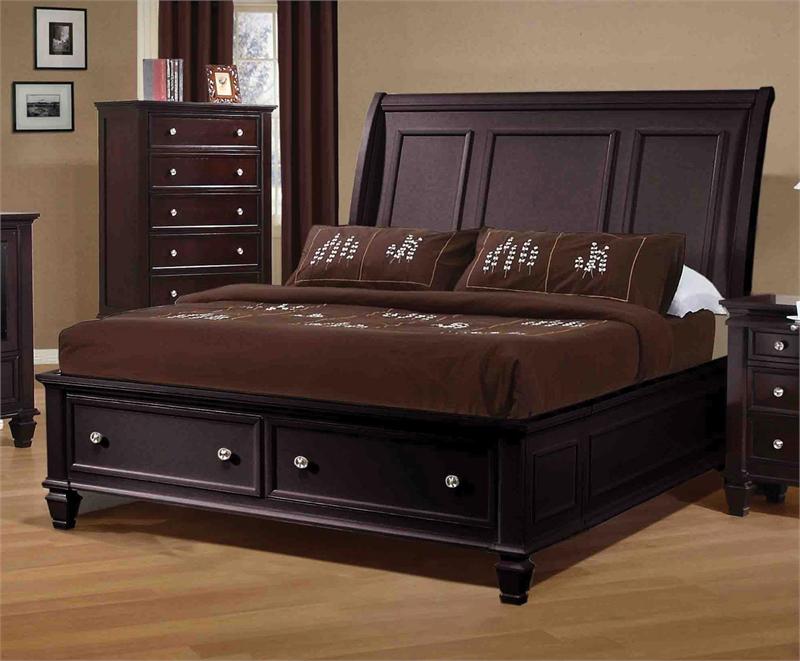 Sandy Beach Espresso Storage Bedroom Collection