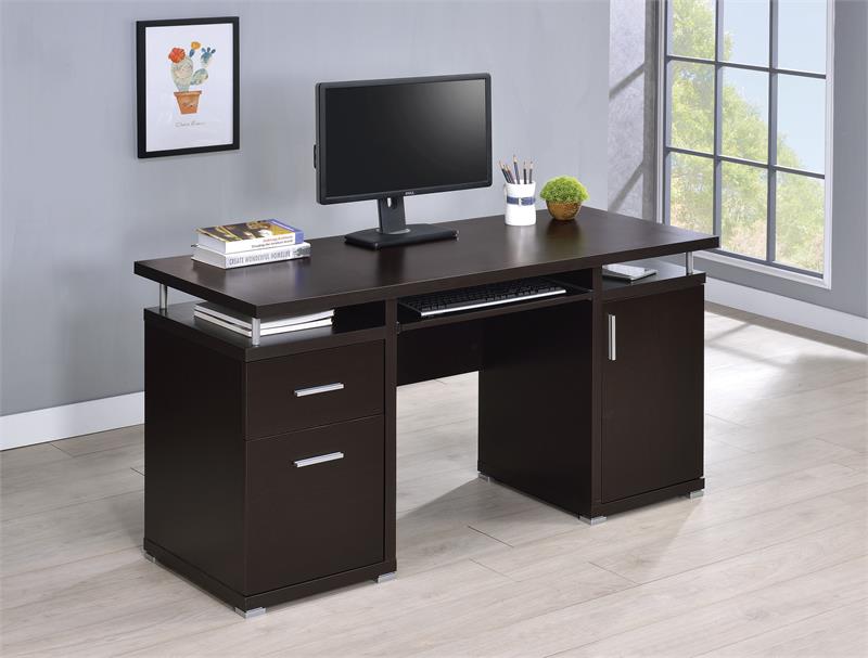 Tracy 2drawer Computer Desk Cappuccino by Coaster 800107
