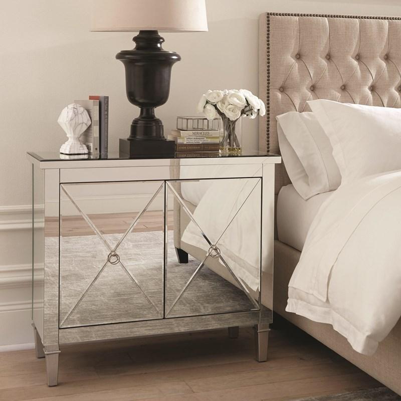 950742 Coaster Mirrored Nightstand Accent