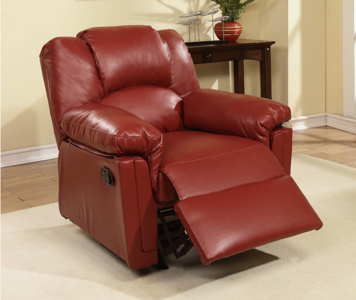 Burgundy Recliner Sofa Set Style F6678