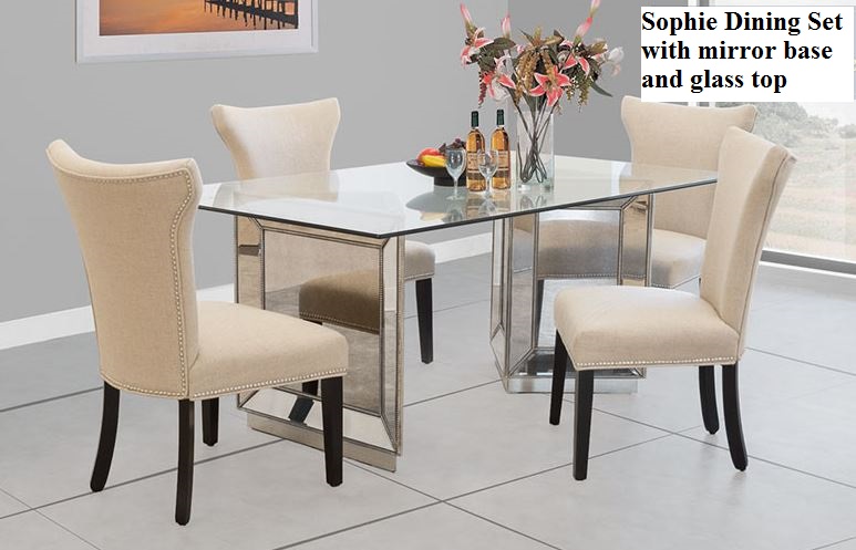 sophia mirrored dining room set
