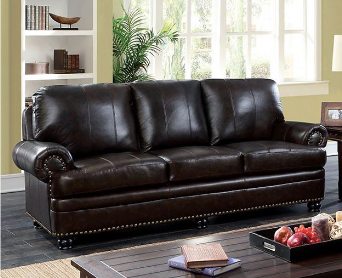 CM6318 Rheinhardt Dark Brown Top Grain Leather Sofa Set Collection