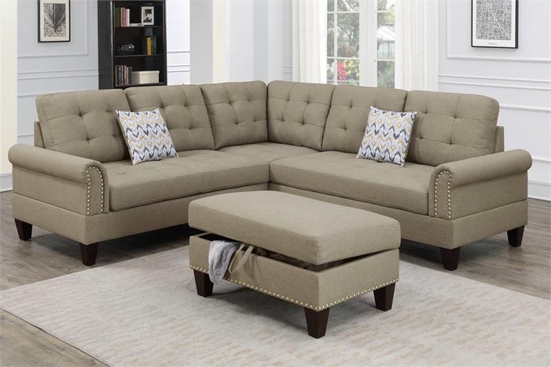 F6476 Poundex Sectional Sofa 3 Piece
