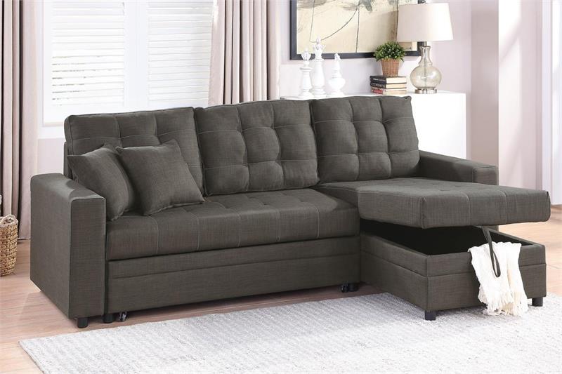 F6591 Poundex Reversible Sectional with PullOut Bed