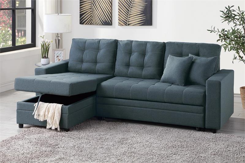 F6593 Poundex Reversible Sectional with PullOut Bed