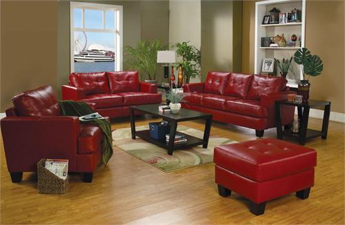 Red Leather Living Room Set - Samuel Collection Red Leather Living Room Set - Samuel Collection by Coaster