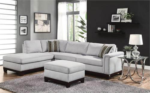 Blue Grey Sectional Mason Collection Velvet Blue Grey Sectional Mason Collection item 503615 by Coaster Furniture