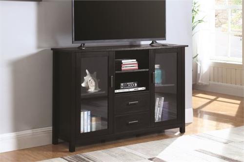 Trista Black TV Stand With Glass Doors Coaster 701045 Trista Black TV Stand With Glass Doors Coaster 701045,701045 coaster,701045 scott living