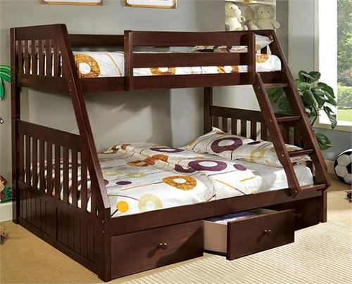 Camberra Dark Walnut Twin/Full Bunk Bed Camberra Dark Walnut Twin/Full Bunk Bed,cm-bk605ex furniture of america