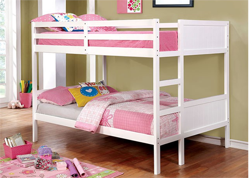 Annette White Bunk Bed Annette White Bunk Bed,Cm-Bk619WH Annette White Bunk Bed,cm-bk619wh bunk bed
