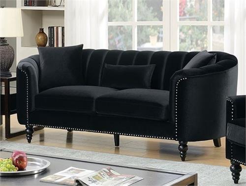 Linnea Black Sofa Set Collection Linnea Black Sofa Set Collection,cm6632bk,cm6632 furniture of america, cm6632 sofa