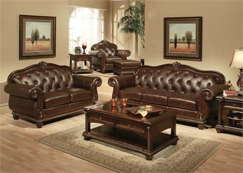 Anondale Acme Top Grain Leather Sofa Set